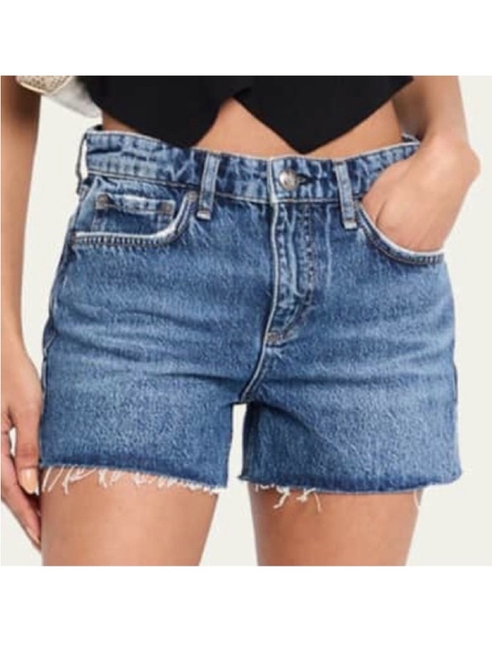 rag & bone Pants - Rag & Bone Dre Low Rise Denim Shorts Size 25 Medium Wash Frayed Hem Designer